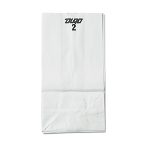 02 lb White Paper Bags
