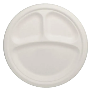 10 Inch 3 Compartment Bagasse Plates