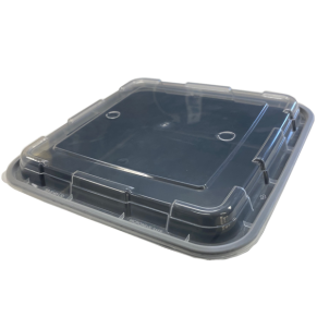 48oz Square Black Meal Prep Containers – Vented